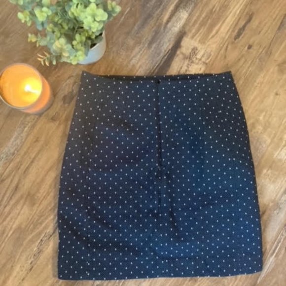 Loft Navy and White Polka Dot Pencil Skirt - Picture 3 of 3